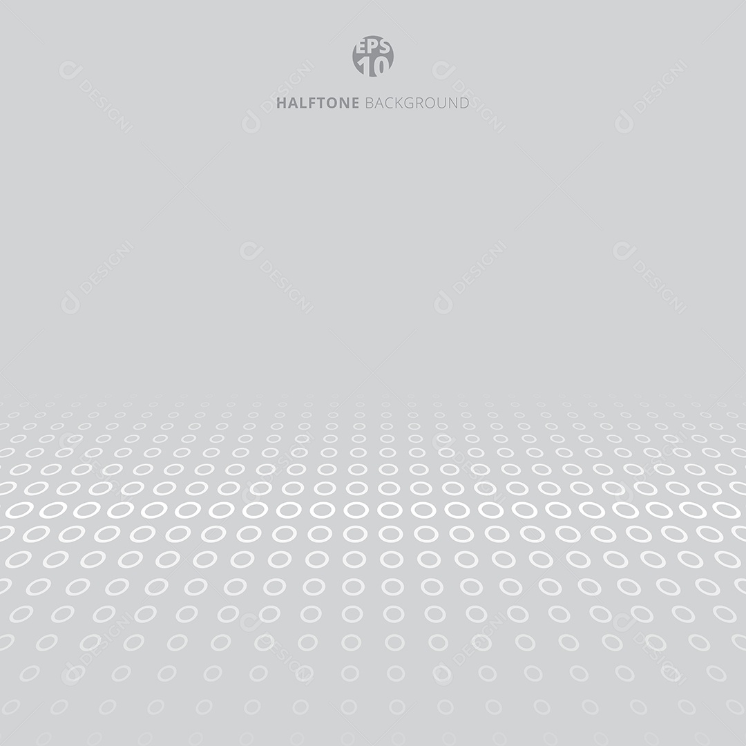 Background Perspectiva de Círculos Meio Tom Vetor EPS Editável