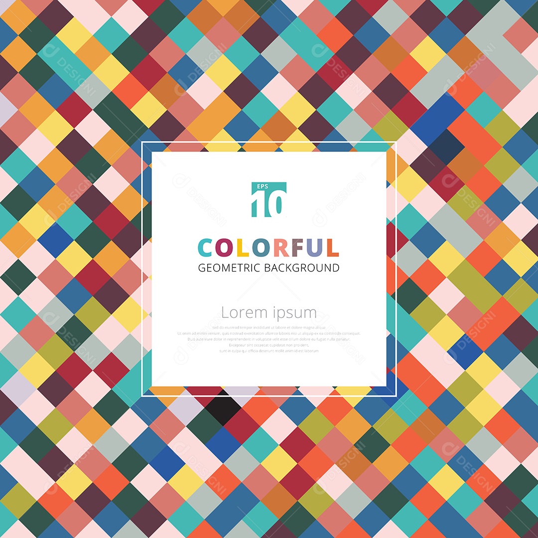 Background Quadrados Geométricos Vetor EPS Editável