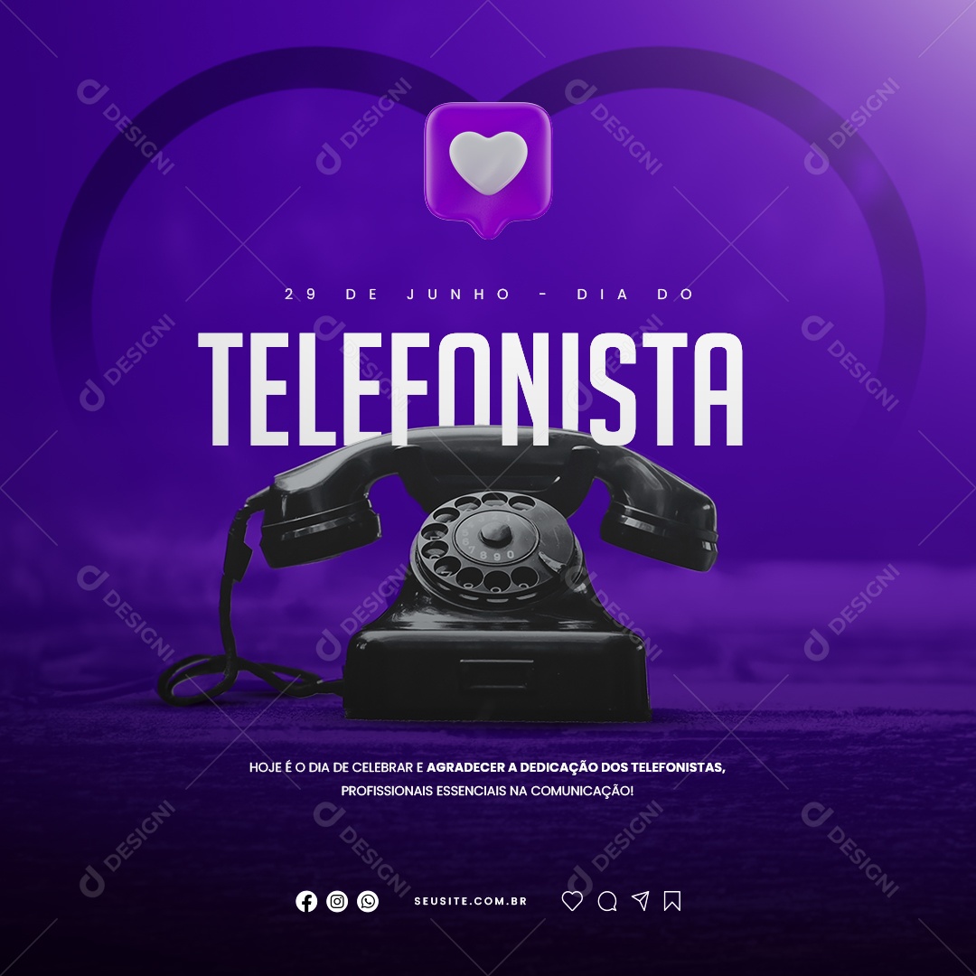 Hoje É O Dia De Celebrar E Agradecer A Dedicação Dia Do Telefonista Social Media PSD Editável