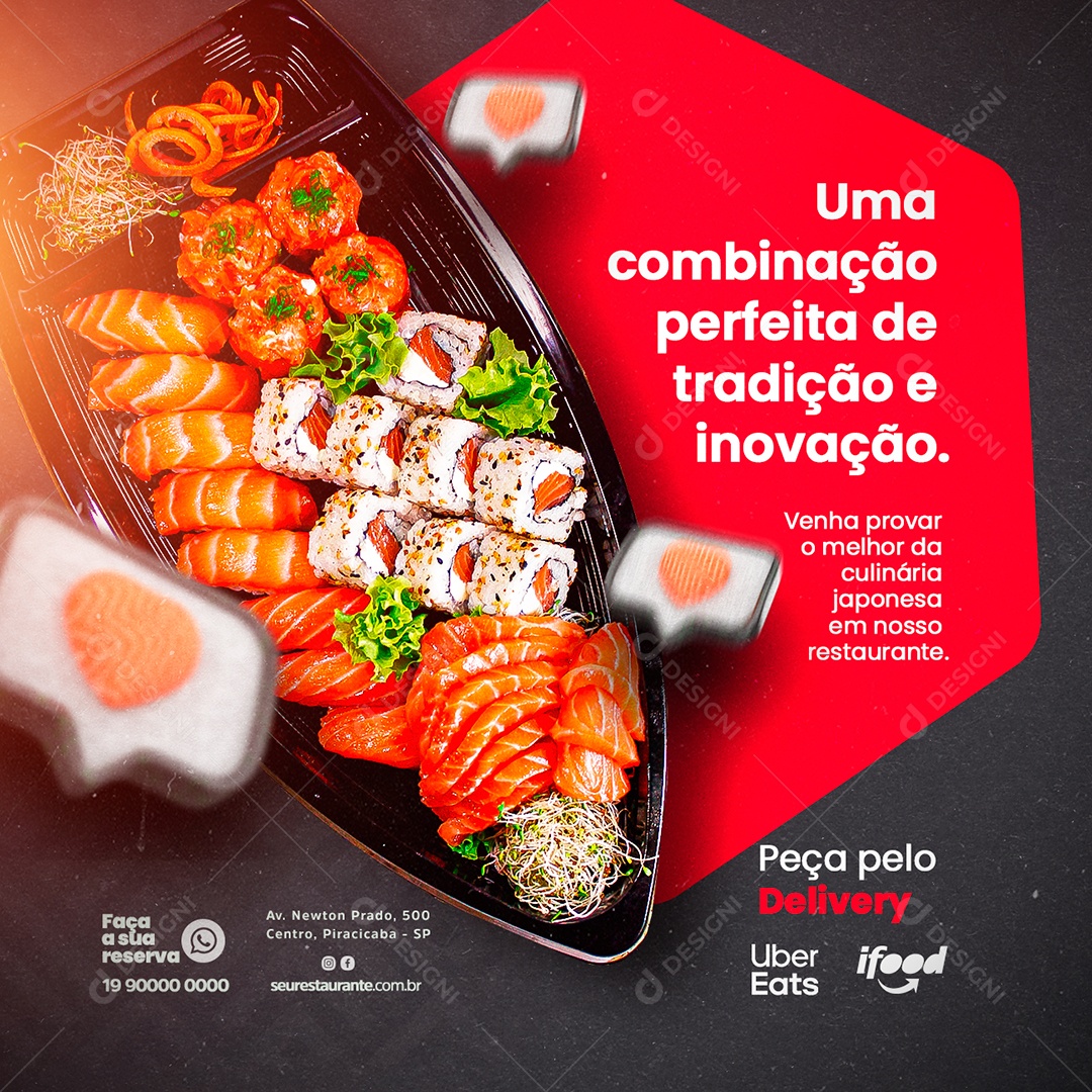 Uma Combinação Perfeita De Tradição E Inovação Comida Japonesa Social Media PSD Editável
