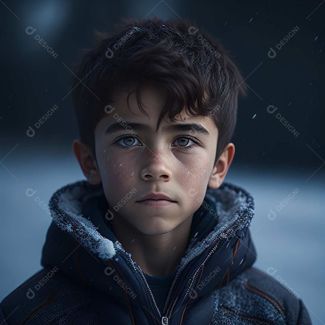 Imagem realista de menino jovem