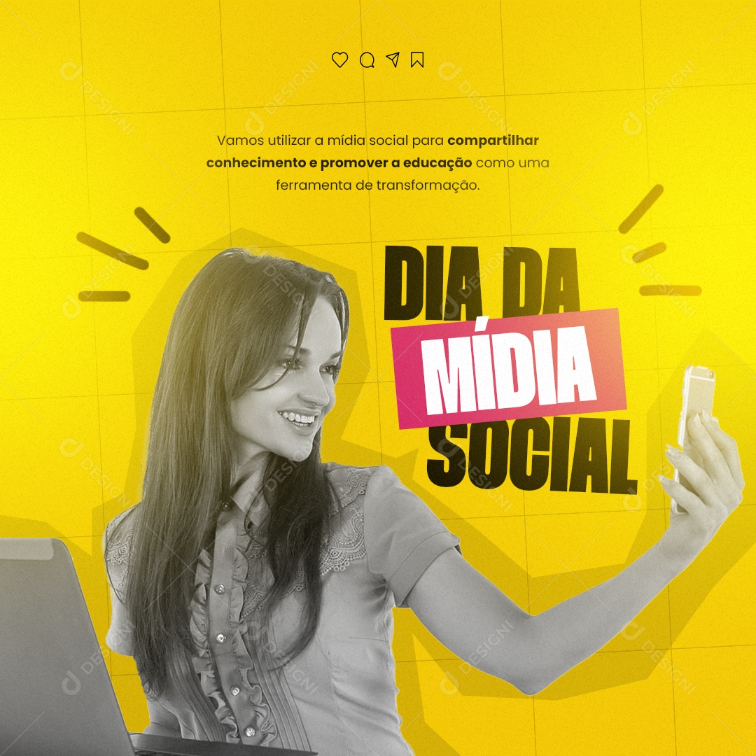 Vamos Utilizar A Mídia Social Para Compartilhar Dia Da Mídia Social Social Media PSD Editável