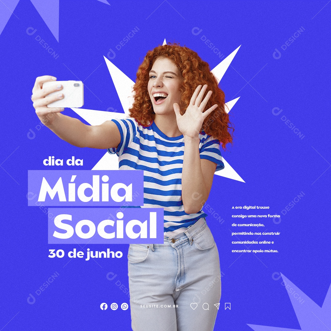 Dia Da Mídia Social A Era Digital Trouxe Consigo Uma Nova Família De Comunicação Social Media PSD Editável
