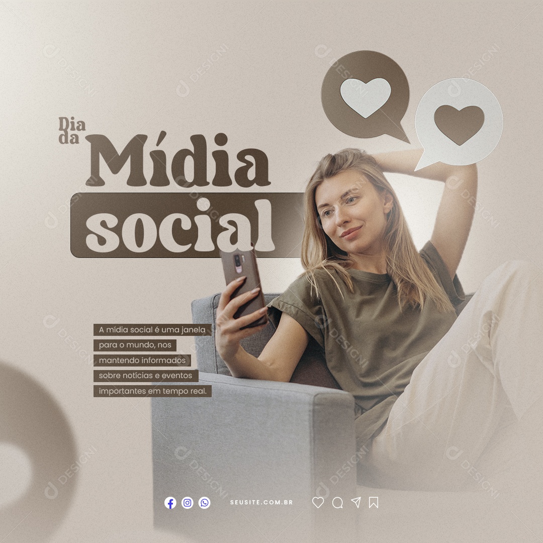 A Mídia Social É Uma Janela Para O Mundo Dia Da Mídia Social 30 De Junho Social Media PSD Editável