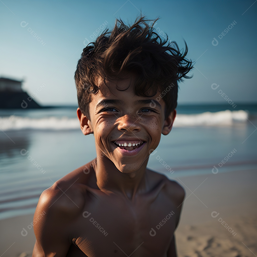 Imagem realista de menino jovem