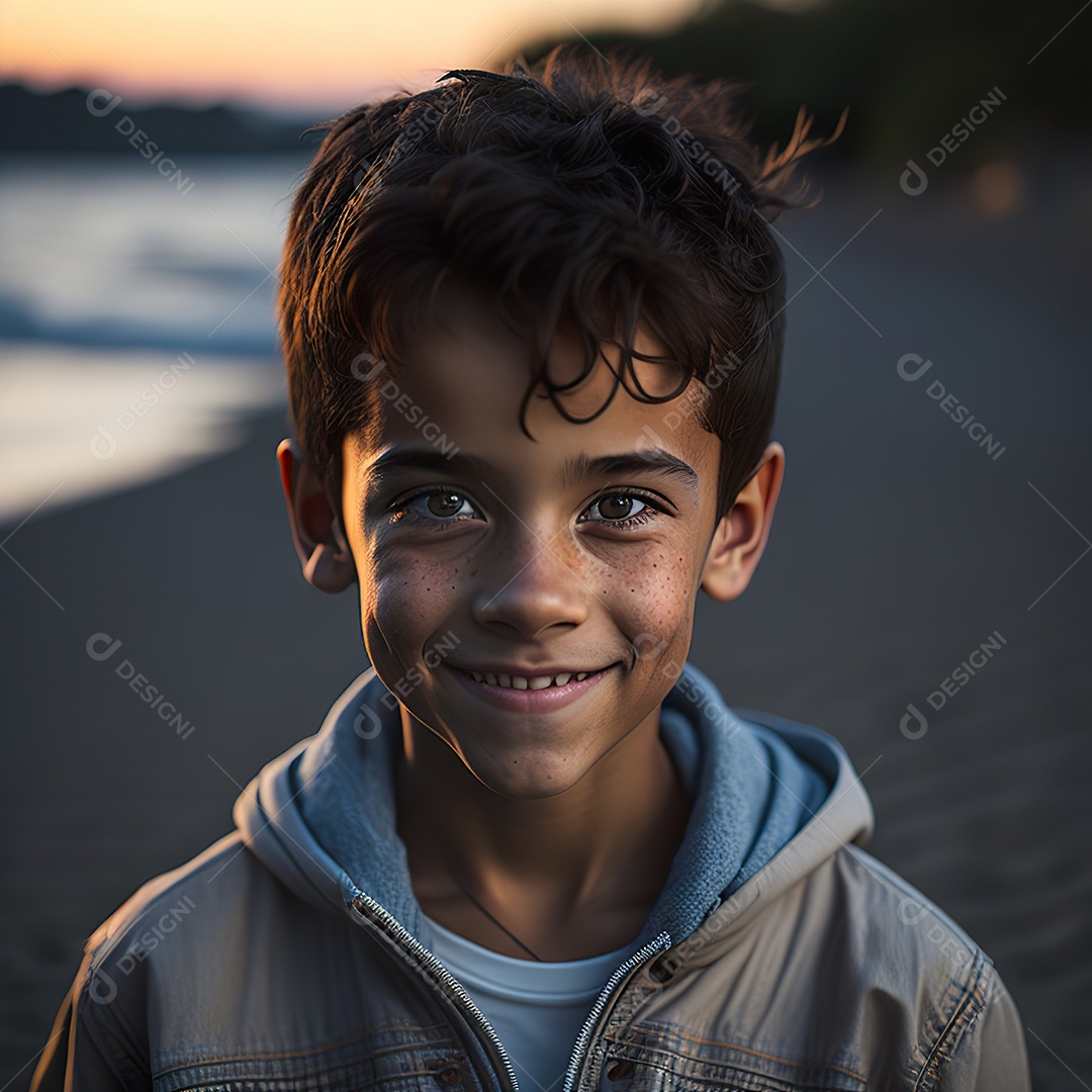 Imagem realista de menino jovem