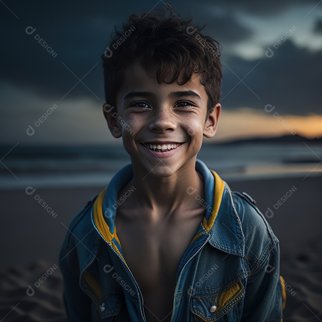 Imagem realista de menino jovem