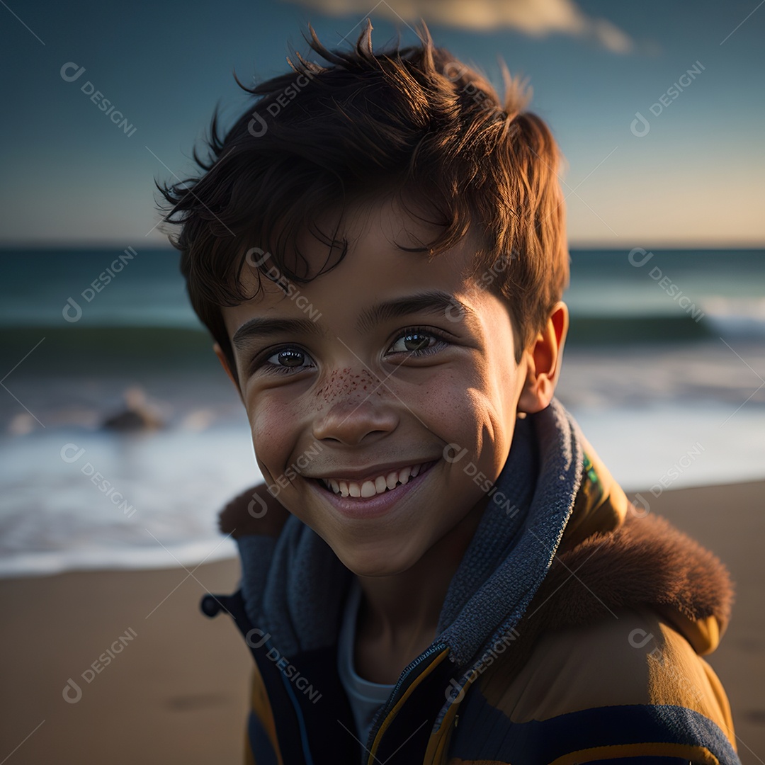 Imagem realista de menino jovem