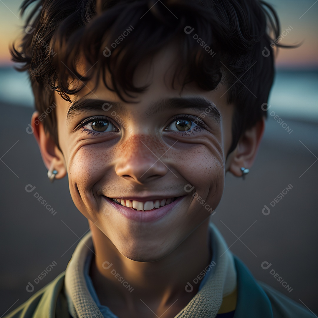 Imagem realista de menino jovem