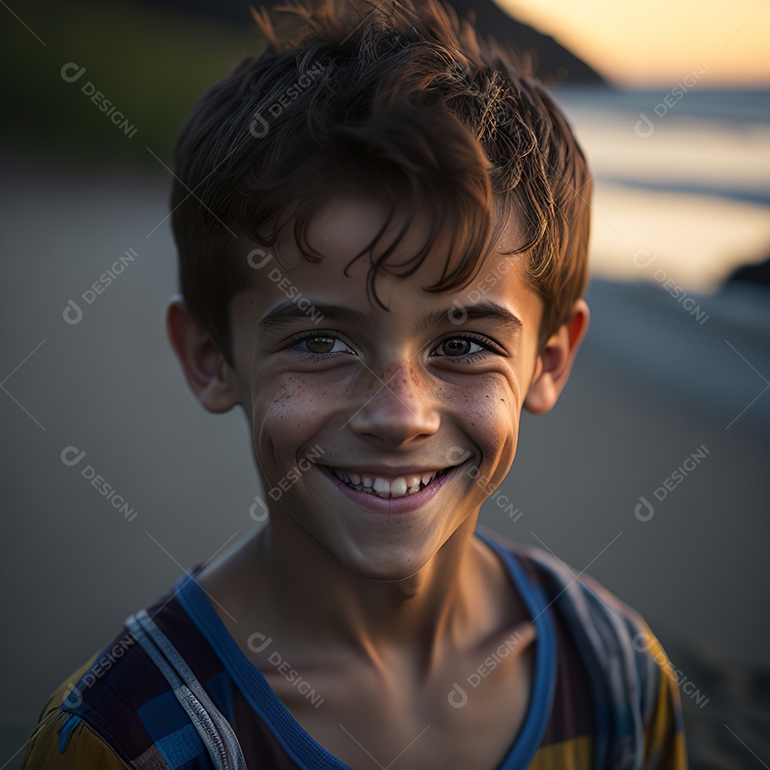 Imagem realista de menino jovem