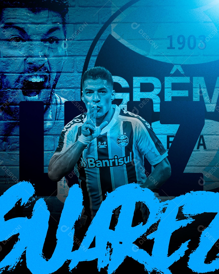 Futebol Grêmio Luis Suarez Social Media PSD Editável