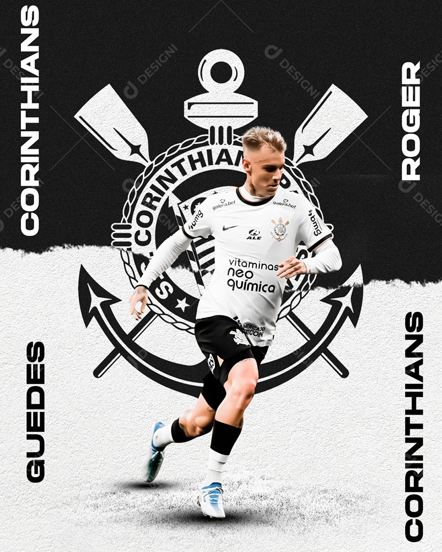 Social Media Jogador Roger Guedes Corinthians PSD Editável