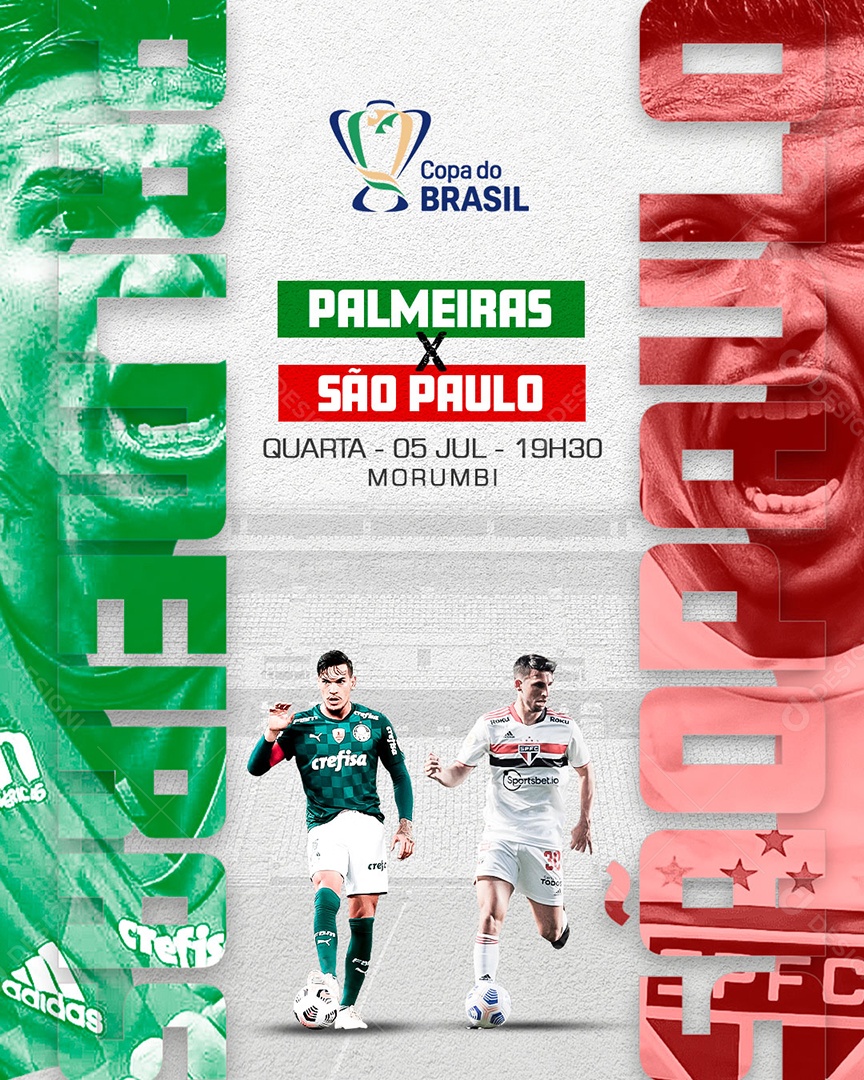 Social Media Copa Do Brasil Palmeiras X São Paulo PSD Editável