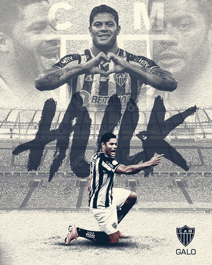 Futebol Atlético Mineiro Jogador Hulk Social Media PSD Editável
