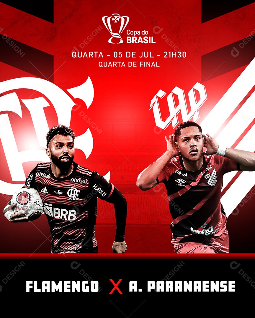 Futebol Copa Do Brasil Flamengo X Athletico Paranaense Social Media PSD Editável