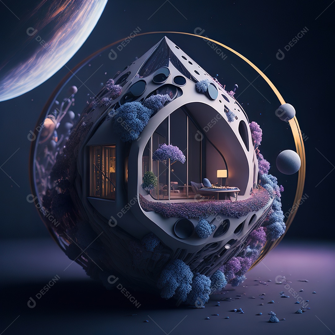 Casa de arte abstrata de dimensão 5D