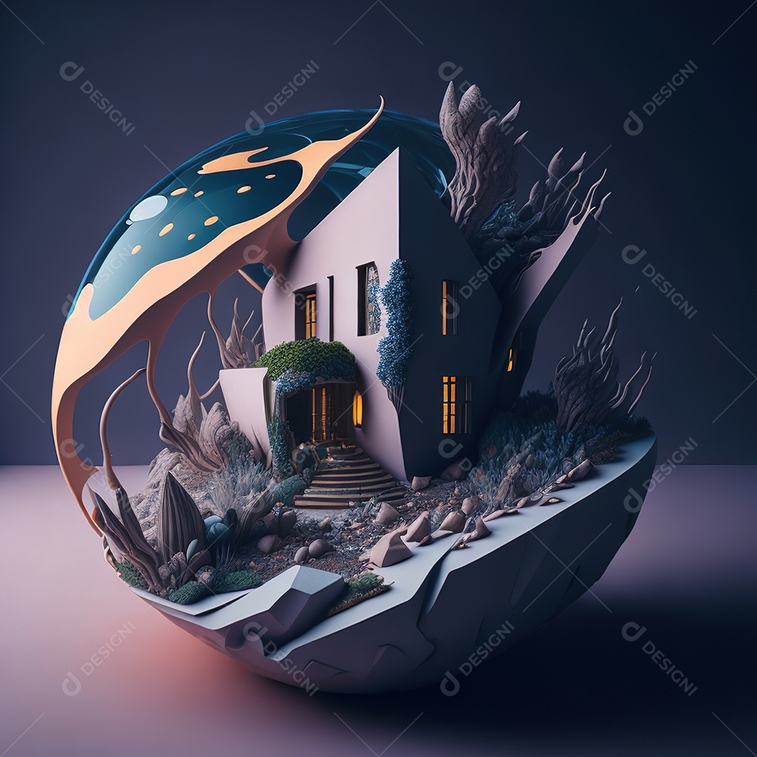 Casa de arte abstrata de dimensão 5D