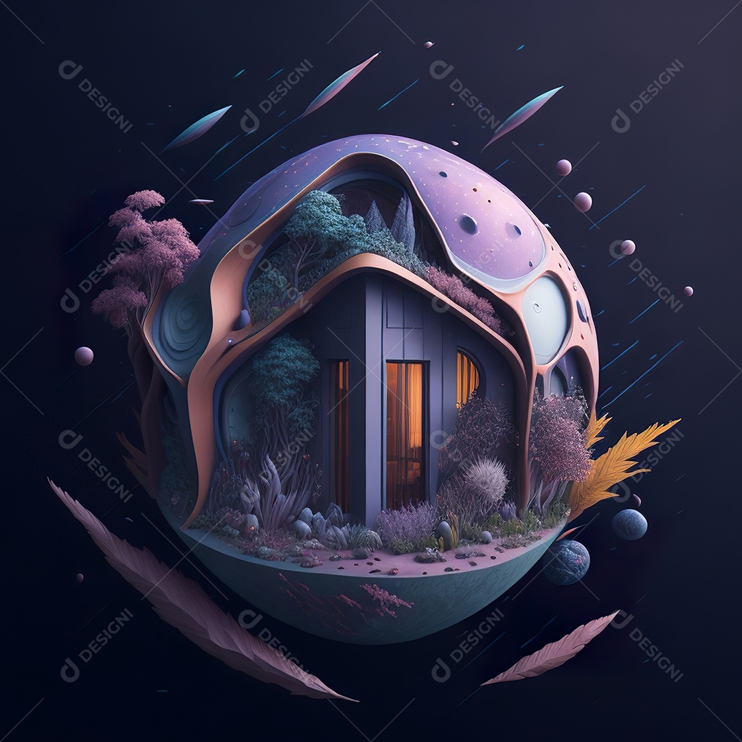 Casa de arte abstrata de dimensão 5D