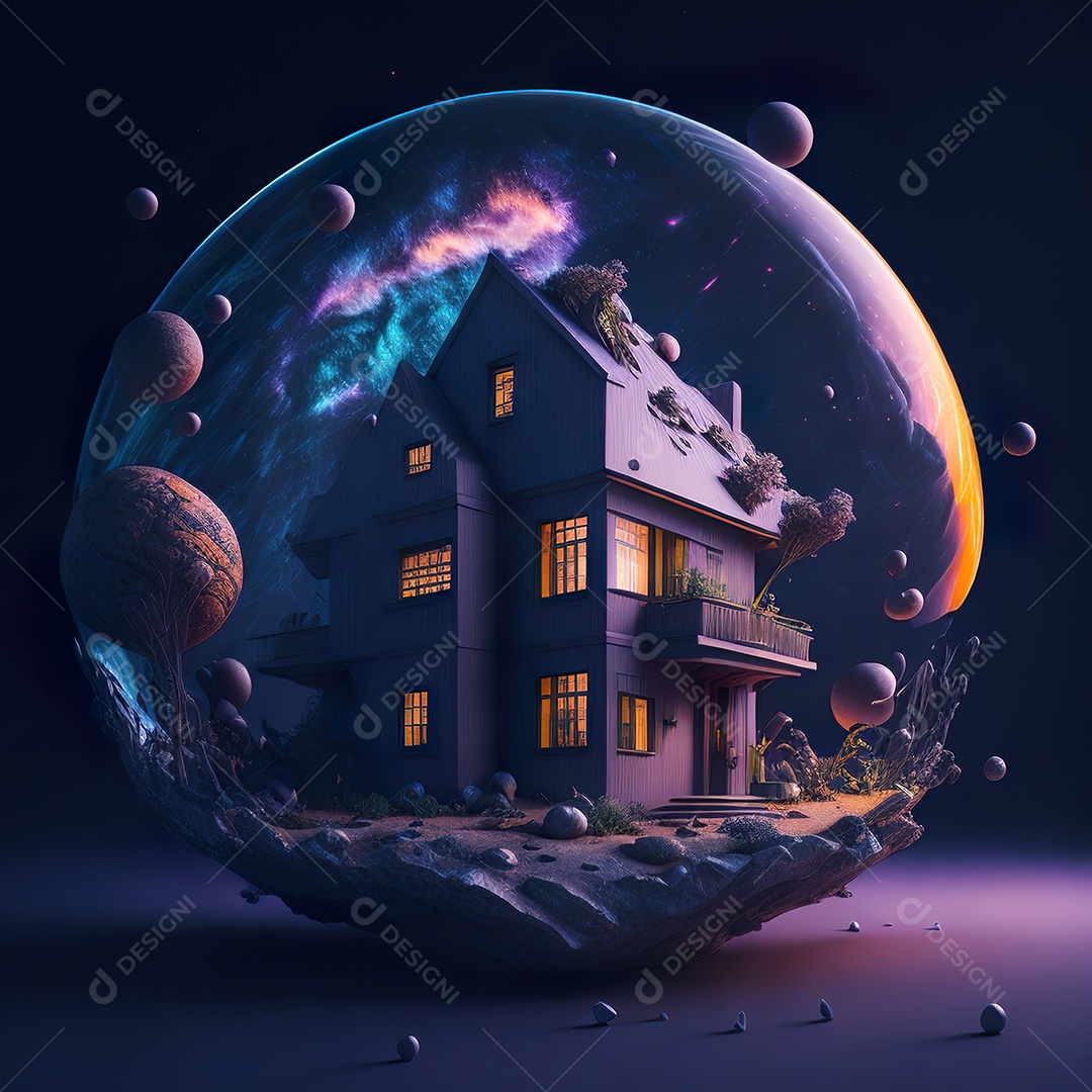 Casa de arte abstrata de dimensão 5D