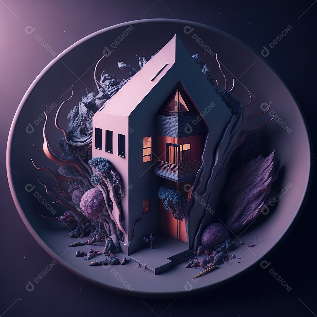 Casa de arte abstrata de dimensão 5D