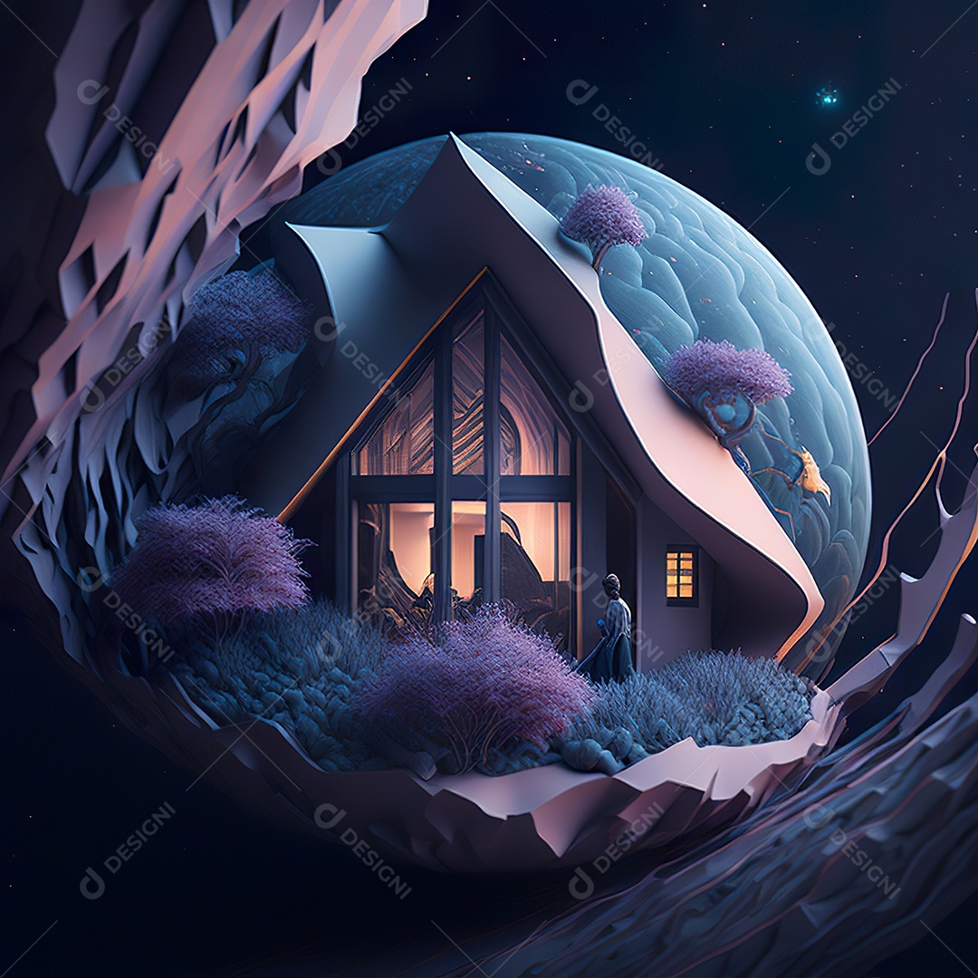 Casa de arte abstrata de dimensão 5D