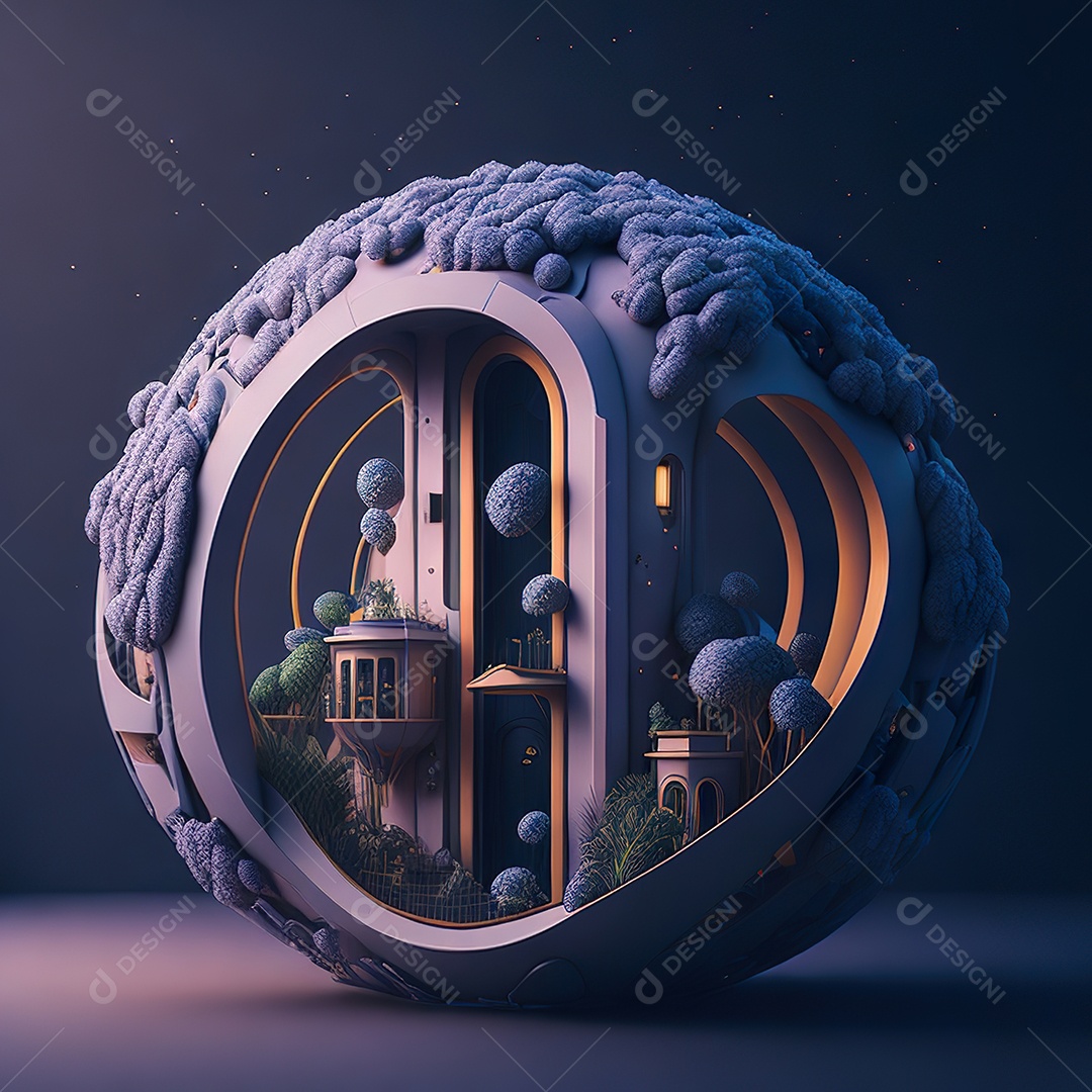 Casa de arte abstrata de dimensão 5D