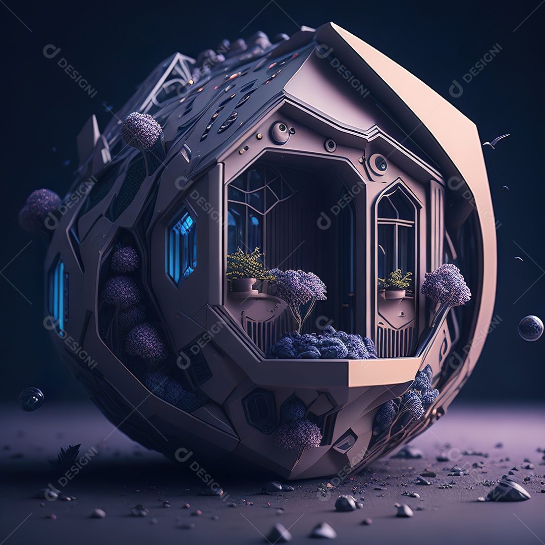 Casa de arte abstrata de dimensão 5D