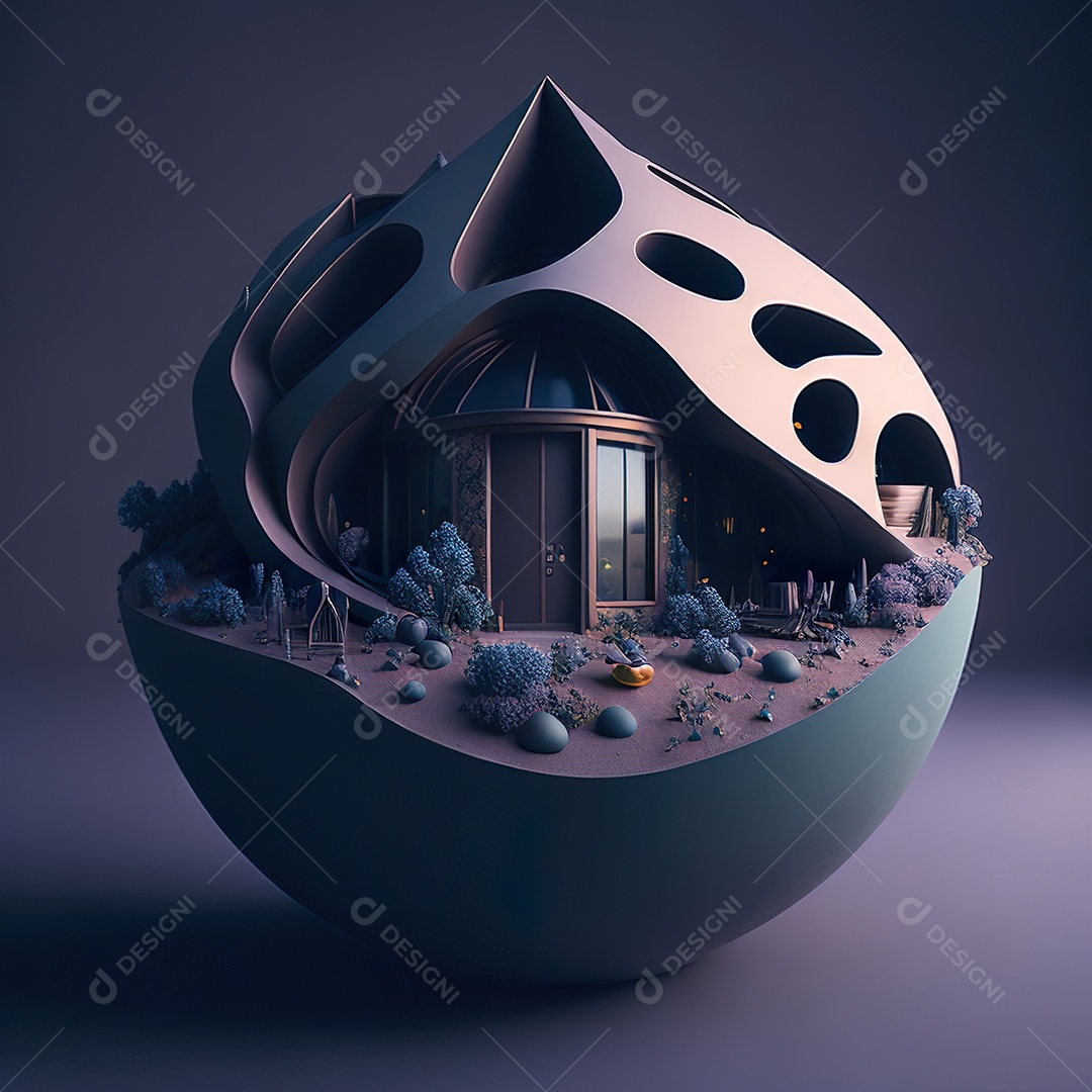 Casa de arte abstrata de dimensão 5D