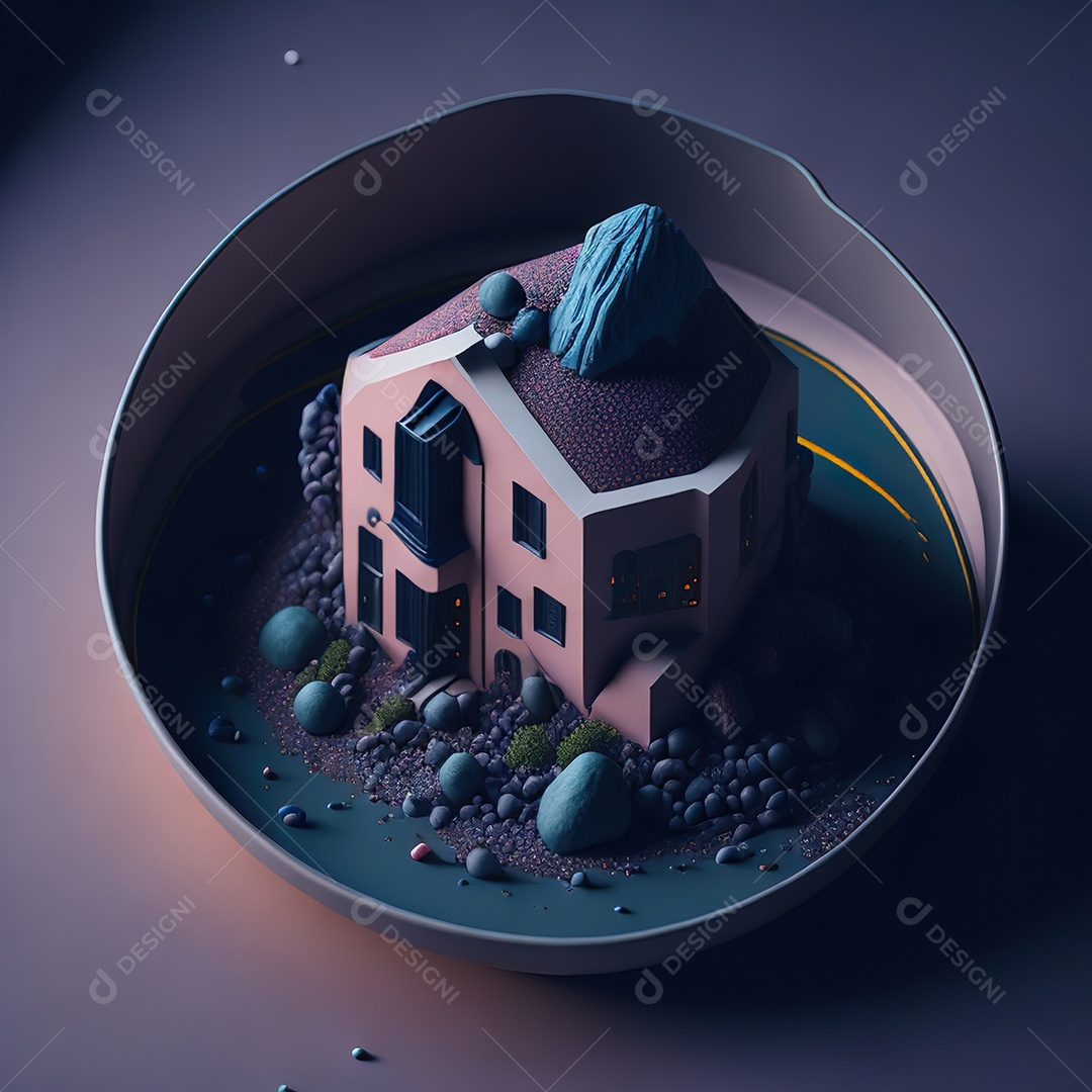 Casa de arte abstrata de dimensão 5D