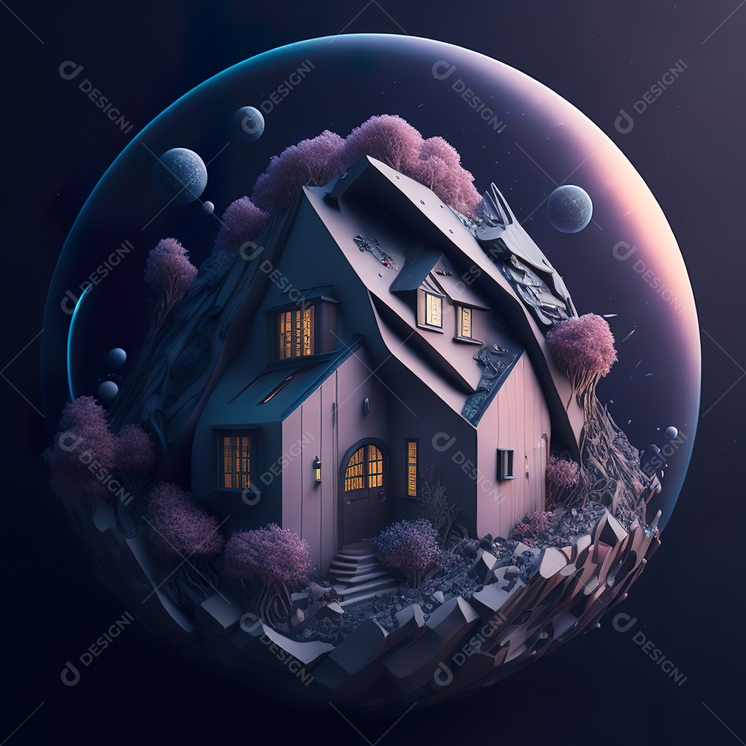 Casa de arte abstrata de dimensão 5D