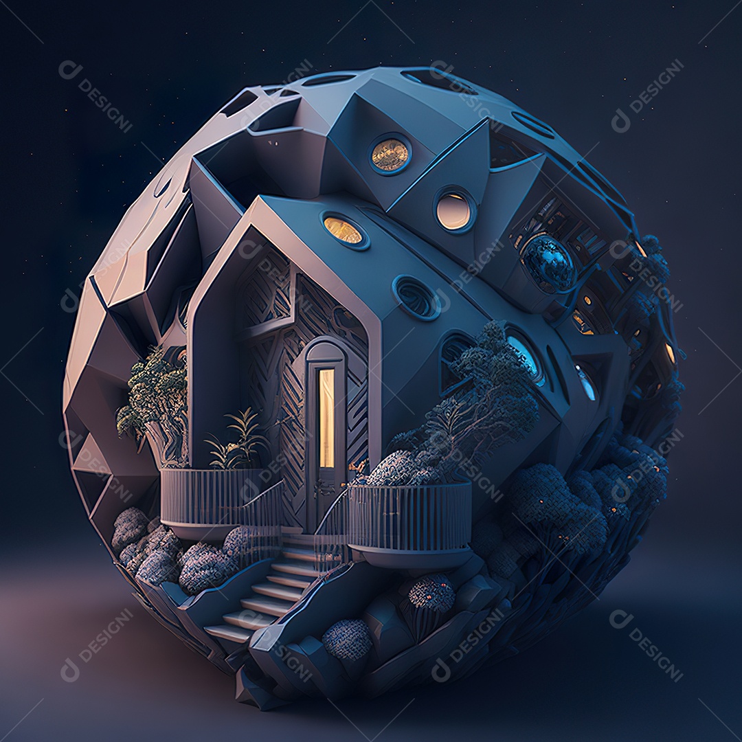 Casa de arte abstrata de dimensão 5D