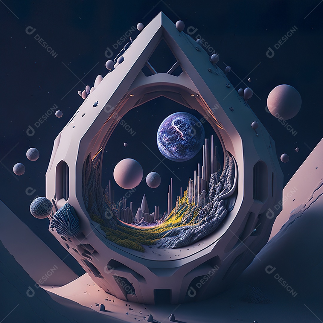 Casa de arte abstrata de dimensão 5D