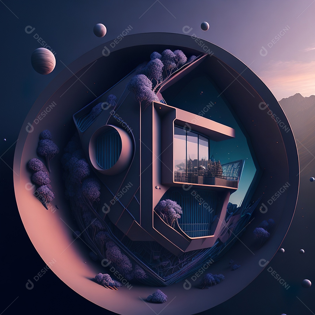 Casa de arte abstrata de dimensão 5D