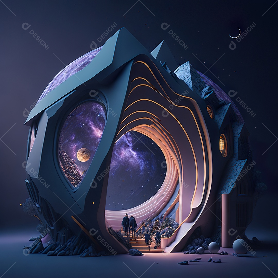 Casa de arte abstrata de dimensão 5D