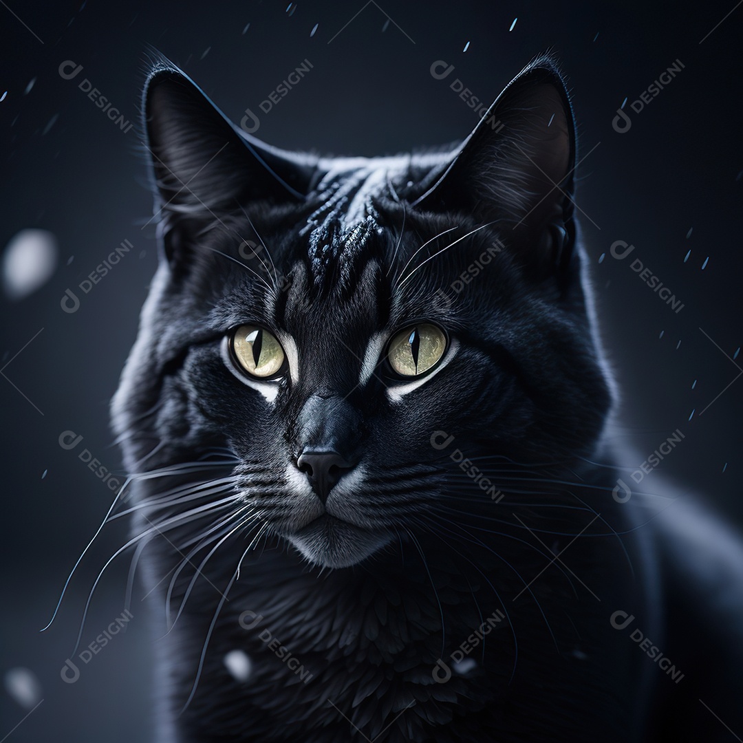 Retrato realista de gato