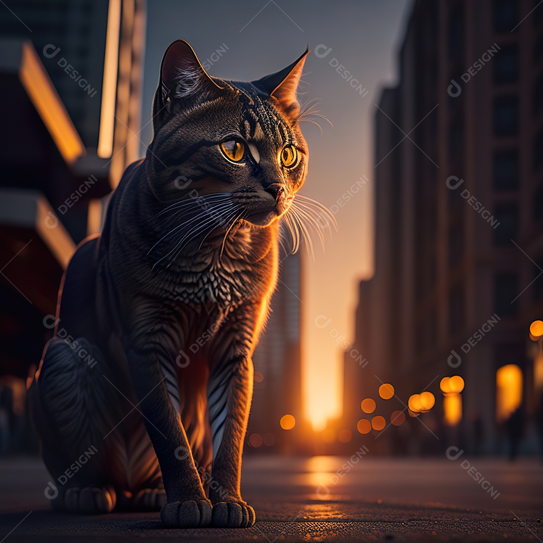 Retrato realista de gato