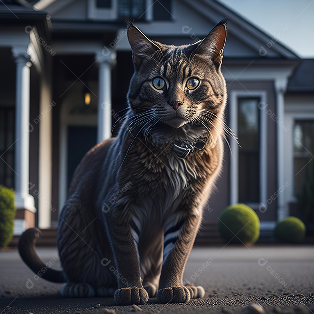 Retrato realista de gato
