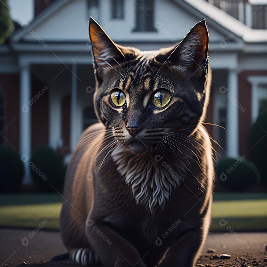 Retrato realista de gato