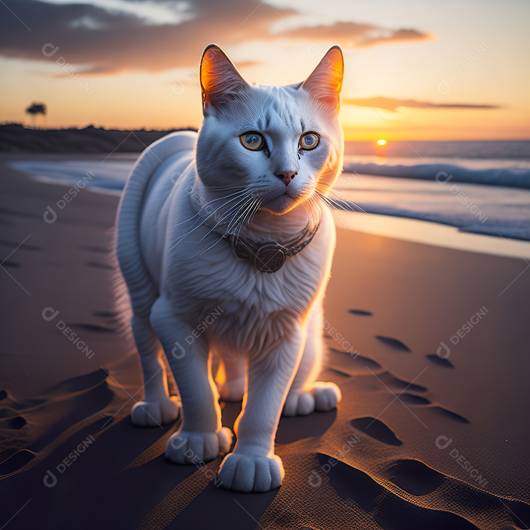 Retrato realista de gato