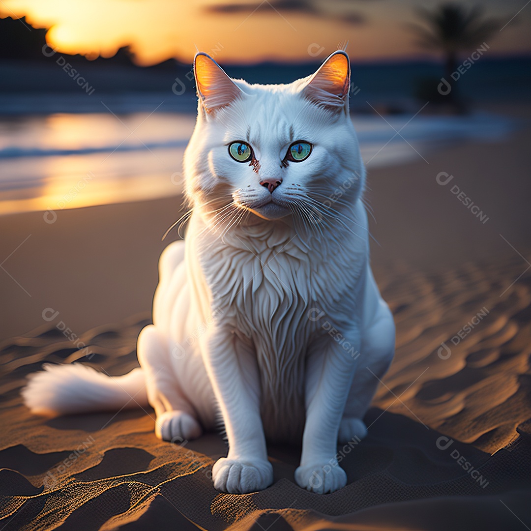 Retrato realista de gato