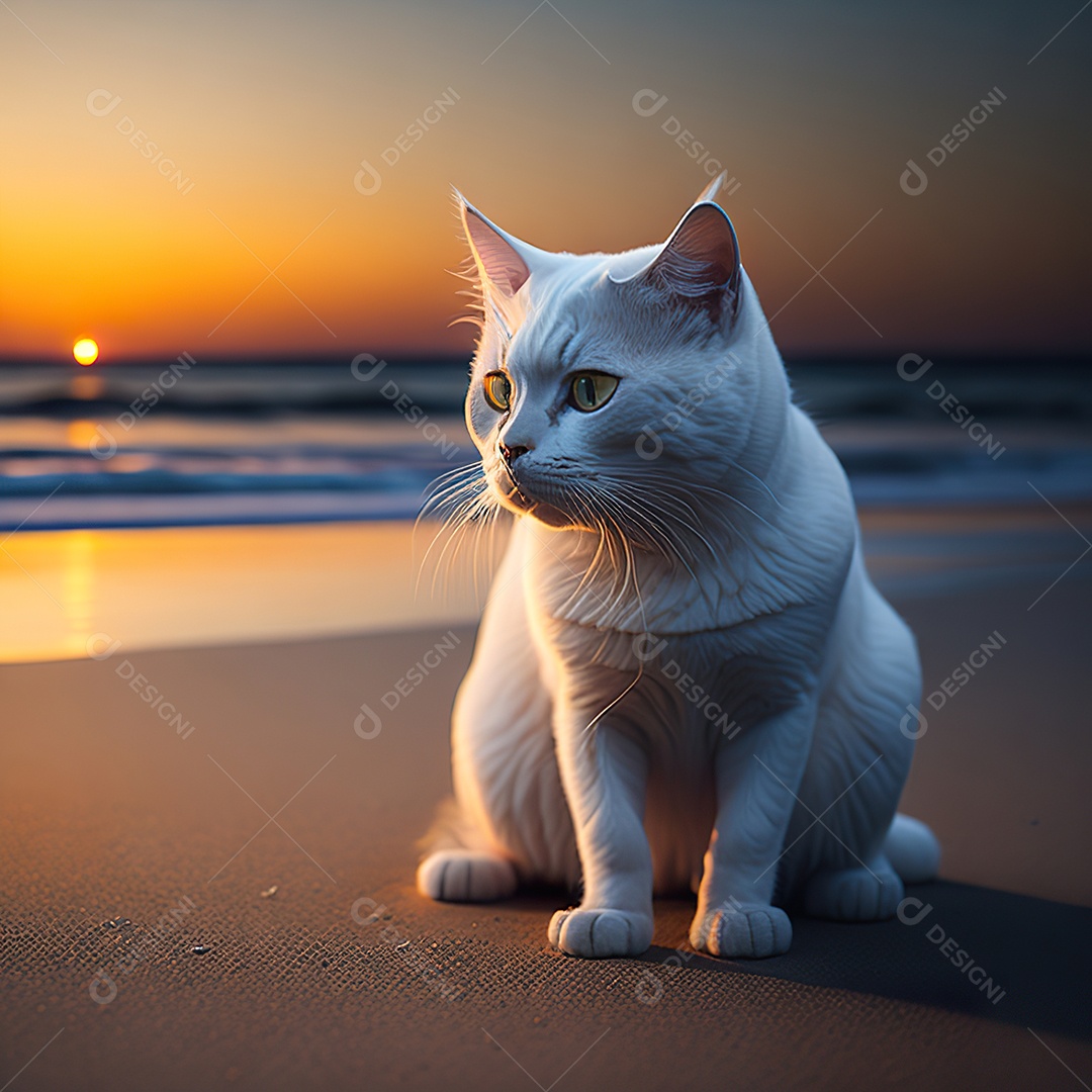 Retrato realista de gato