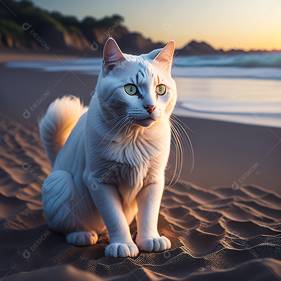 Retrato realista de gato