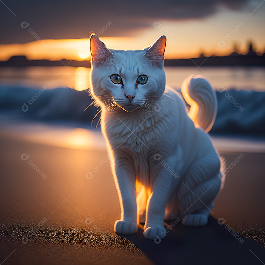 Retrato realista de gato