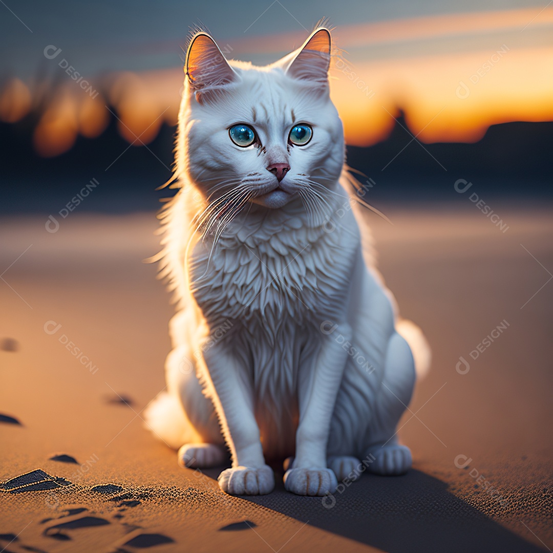 Retrato realista de gato