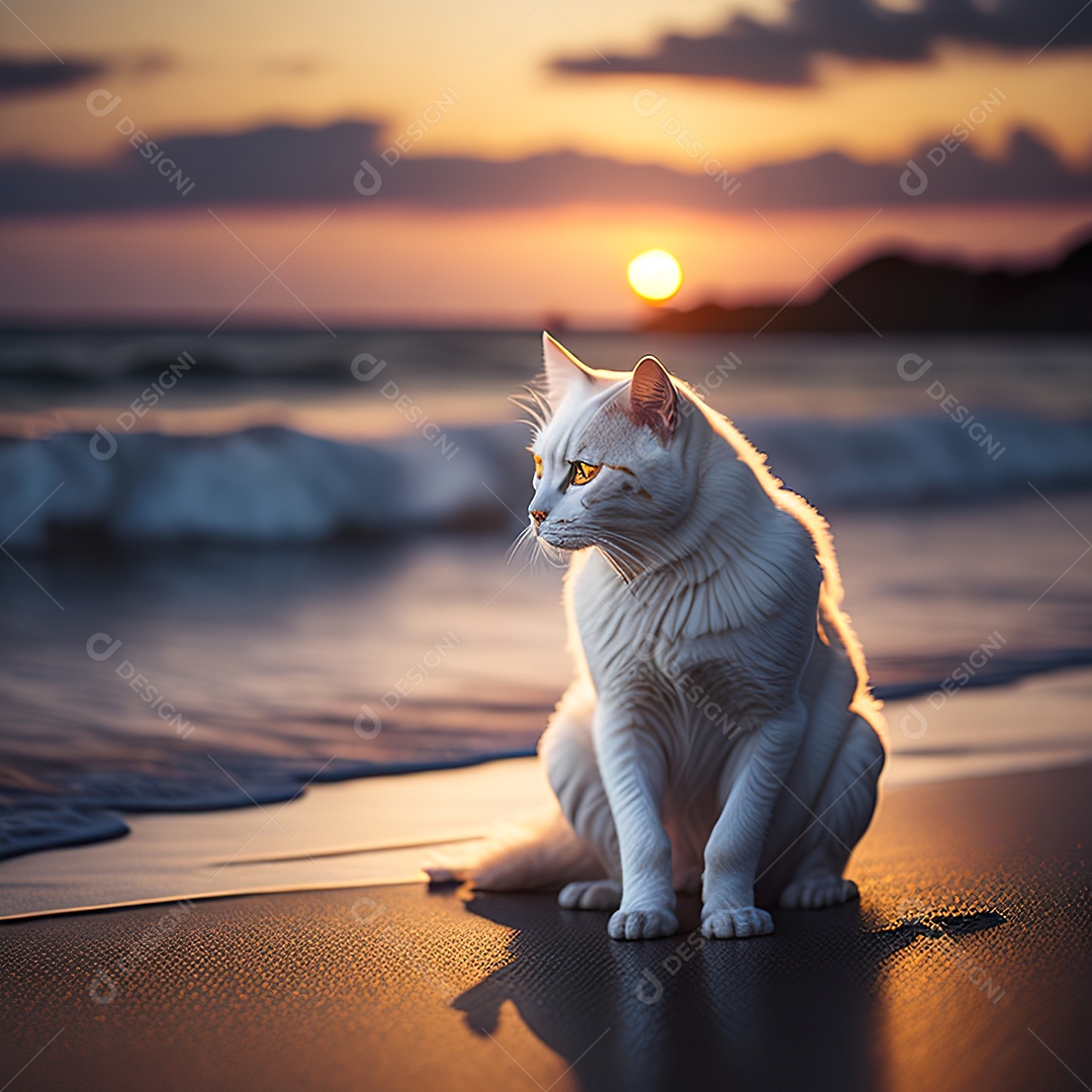 Retrato realista de gato