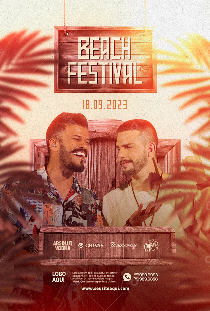 Beach Festival Flyer Ciro Netto & Manuel Social Media PSD Editável