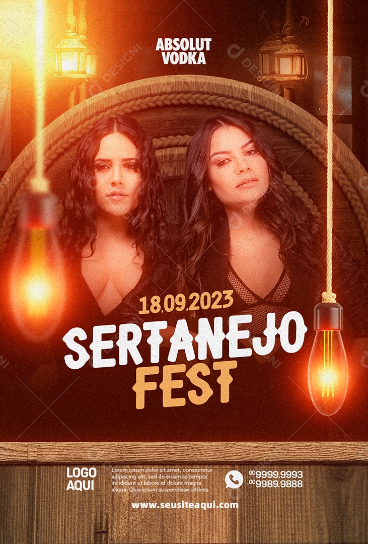 Sertanejo Fest Flyer Day & Lara Social Media PSD Editável