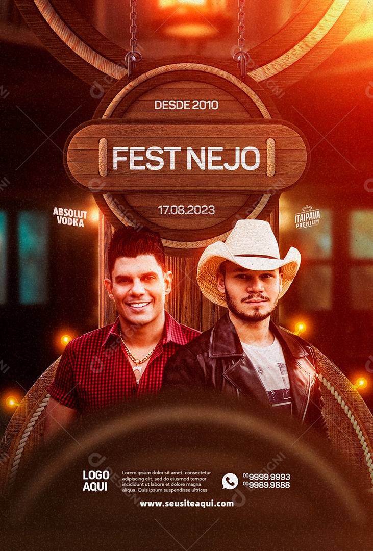 Social Media Fest Nejo Flyer Sertanejo PSD Editável