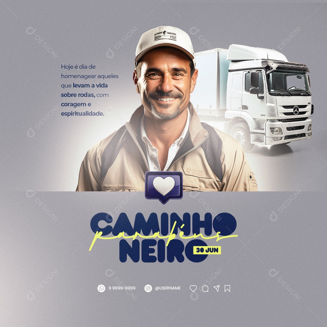 Today Is Day To Honor Those Who Lead Their Lives On Wheels Trucker's Day Editable Social Media PSD