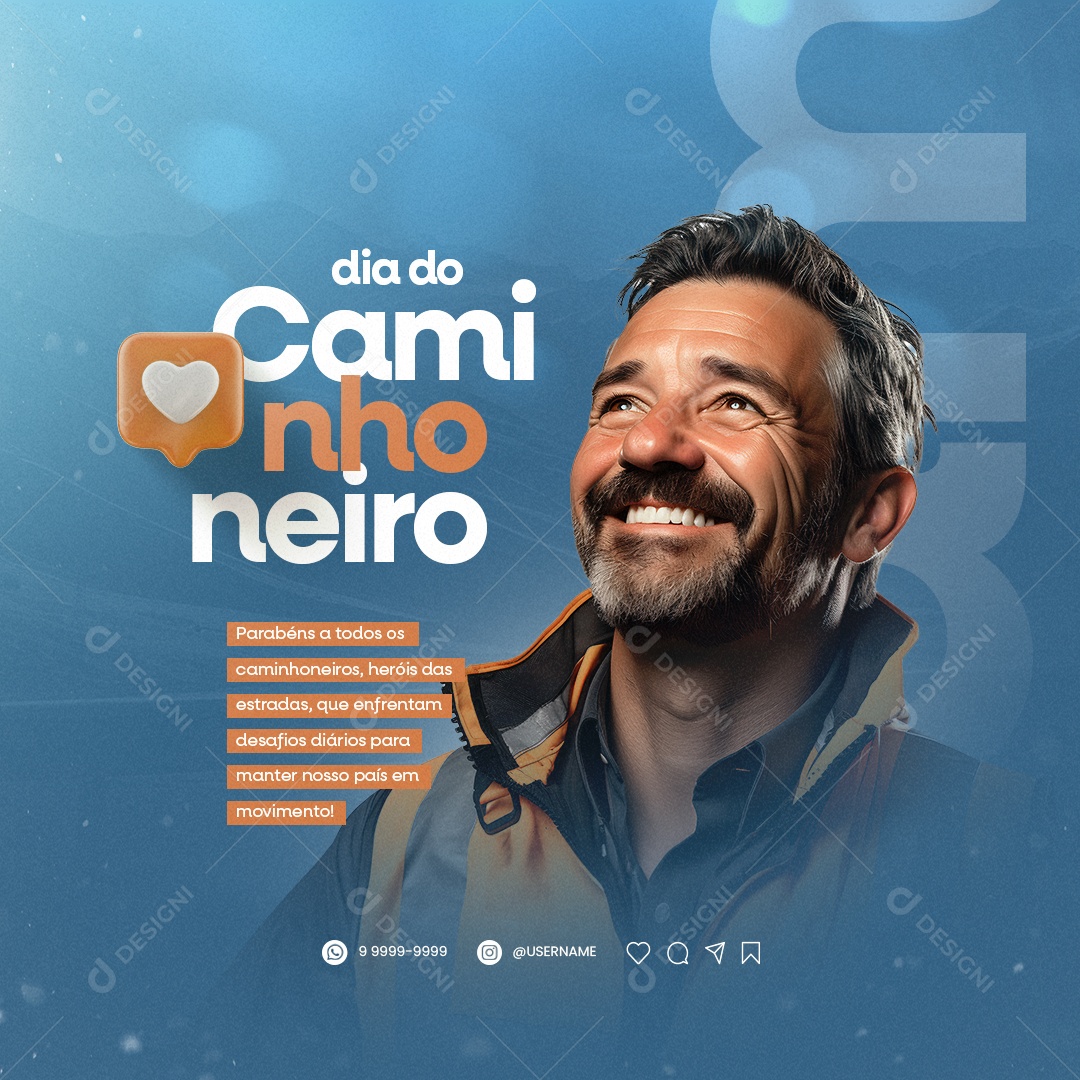 Parabéns A Todos Os Dia Do Caminhoneiro 30 De Junho Social Media PSD Editável